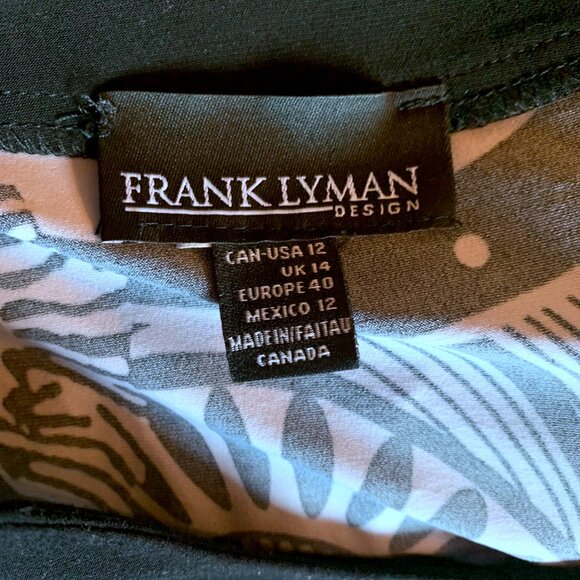 FRANK LYMAN - Black and White mandala floral sleeveless Top - Size 12 - Picture 10 of 10